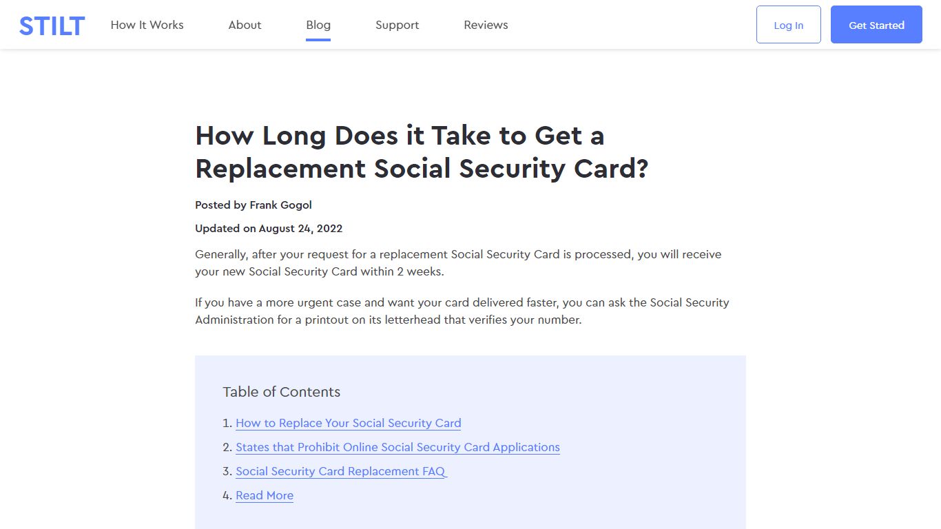 How long it takes to replace a social security card [2022] - Stilt Blog